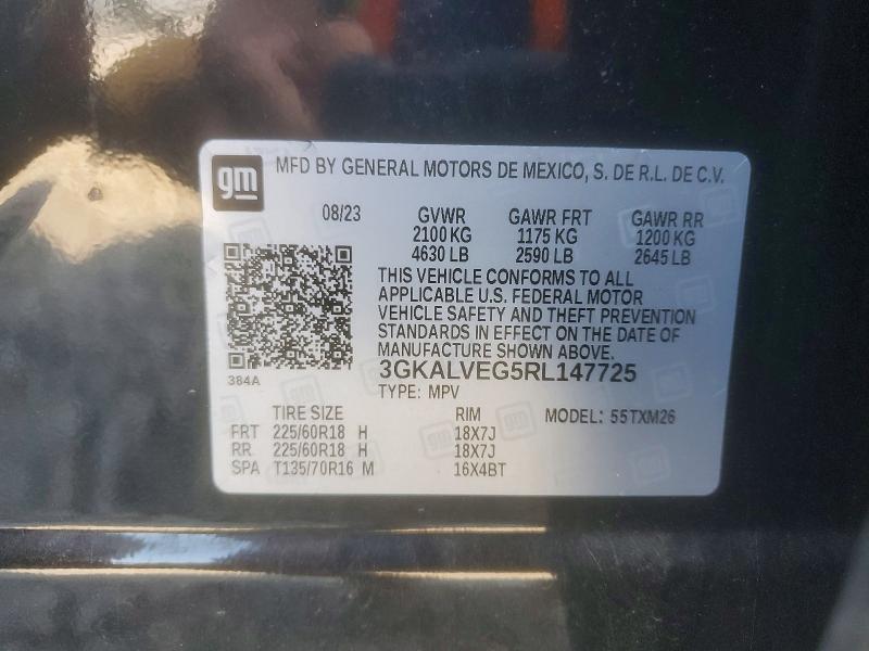 Aukcja sprzedaży 2024 Gmc Terrain, vin: 3GKALVEG5RL147725, numer aukcji: 58649806