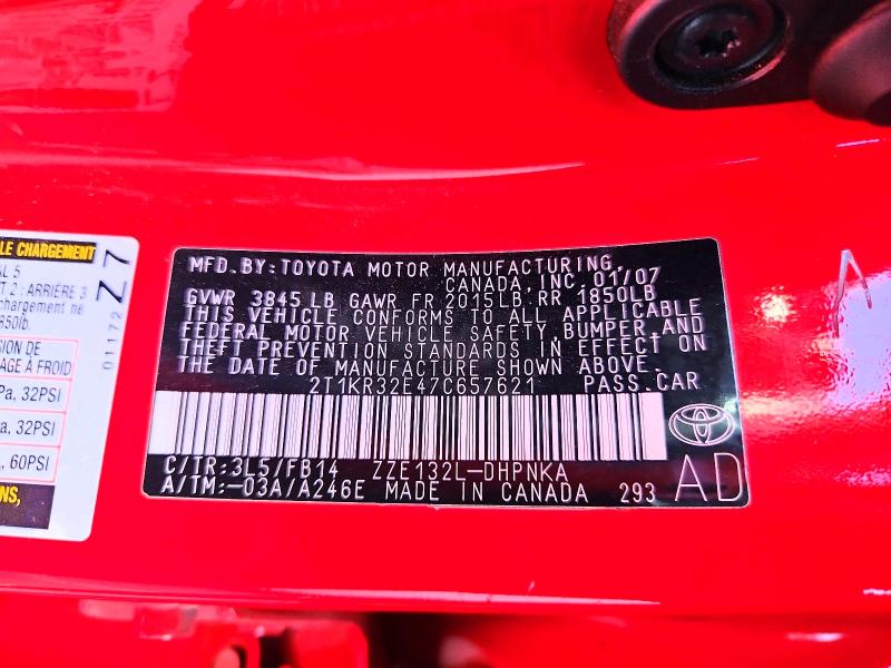 2007 Toyota Matrix მანქანა იყიდება აუქციონზე, vin: 2T1KR32E47C657621, აუქციონის ნომერი: 53731976