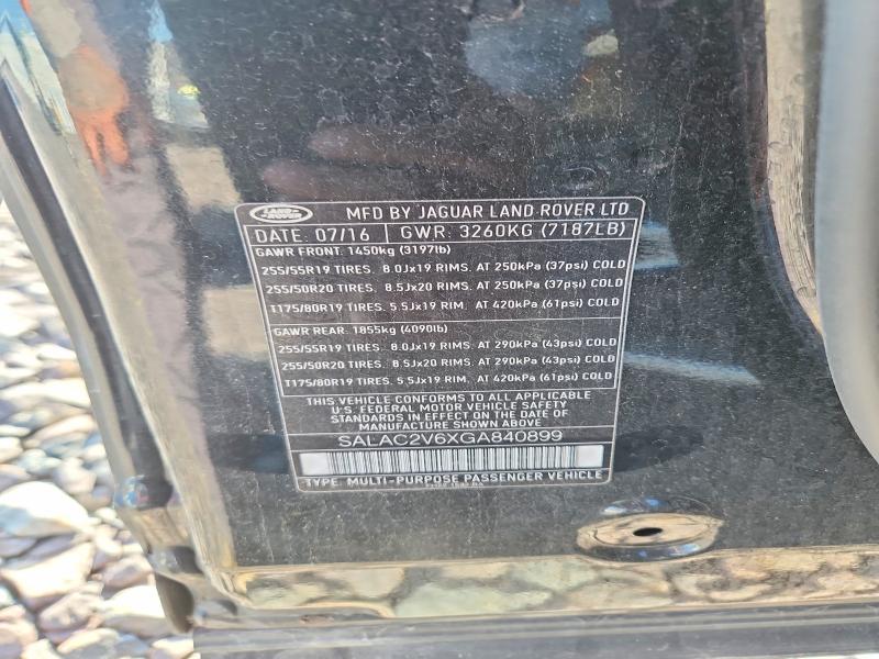 55598886 :رقم المزاد ، SALAC2V6XGA840899 vin ، 2016 Land Rover Lr4 مزاد بيع