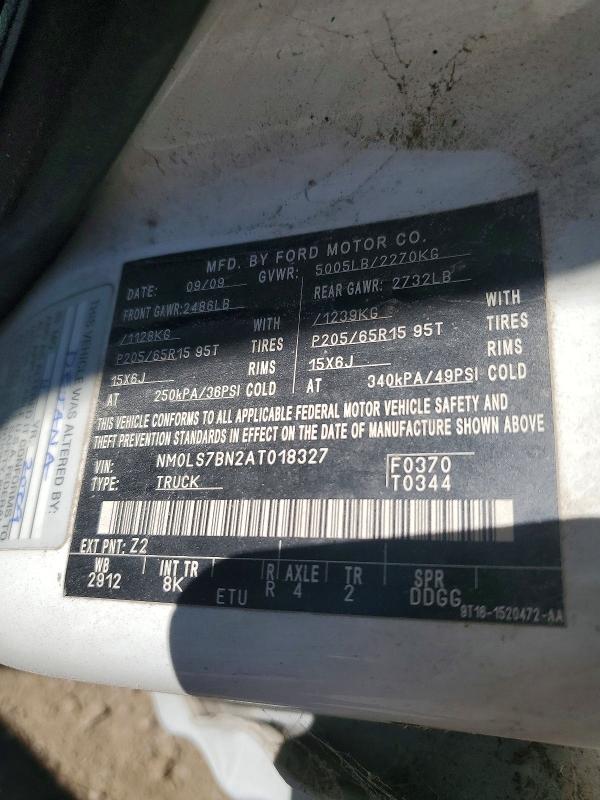 Продажа на аукционе авто 2010 Ford Transit Connect, vin: NM0LS7BN2AT018327, номер лота: 51540296