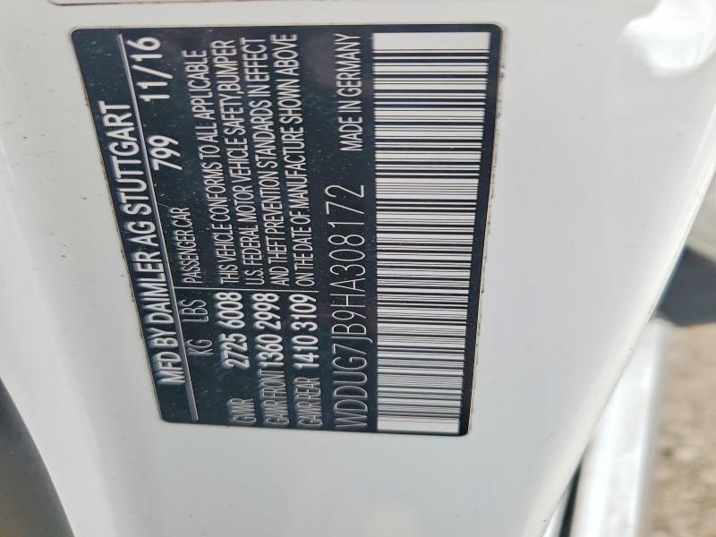 55326896 :رقم المزاد ، WDDUG7JB9HA308172 vin ، 2017 Mercedes-benz S مزاد بيع