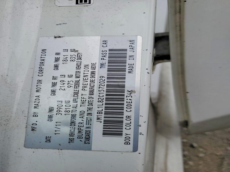 58475356 :رقم المزاد ، JM1BL1L82C1572029 vin ، 2012 Mazda 3 مزاد بيع