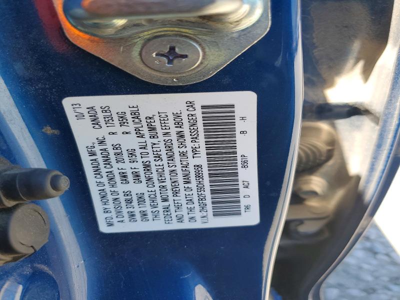Aukcja sprzedaży 2013 Honda Civic, vin: 2HGFB2F59DH589958, numer aukcji: 58132066