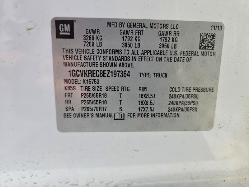 2014 Chevrolet Silverado მანქანა იყიდება აუქციონზე, vin: 1GCVKREC8EZ197364, აუქციონის ნომერი: 57860976