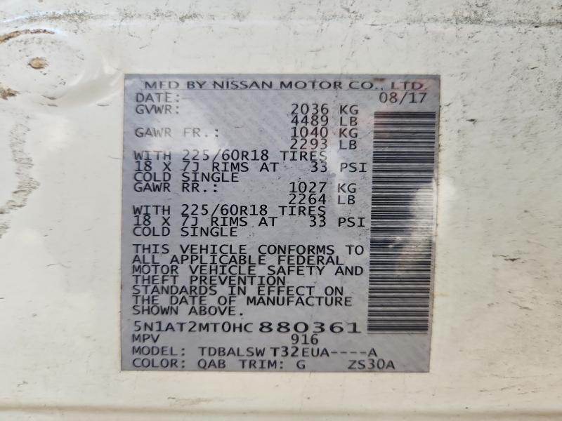 Aukcja sprzedaży 2017 Nissan Rogue, vin: 5N1AT2MT0HC880361, numer aukcji: 55403286