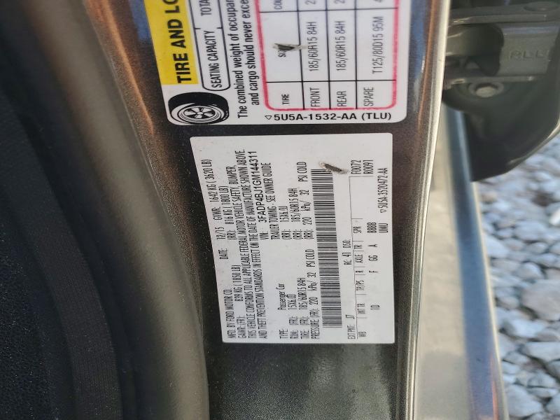 2016 Ford Fiesta მანქანა იყიდება აუქციონზე, vin: 3FADP4BJ1GM144311, აუქციონის ნომერი: 55760516