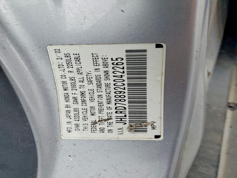 Продажа на аукционе авто 2002 Honda Cr-v, vin: JHLRD78892C042265, номер лота: 58061956