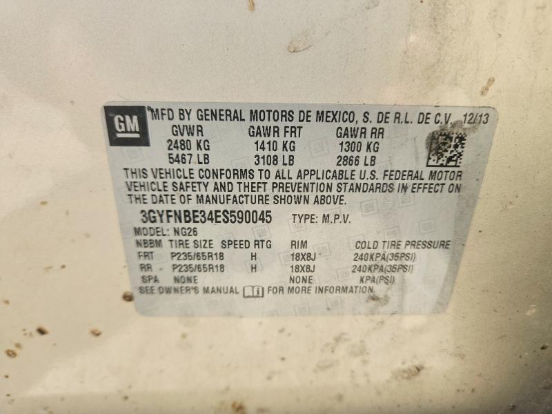 Aukcja sprzedaży 2014 Cadillac Srx, vin: 3GYFNBE34ES590045, numer aukcji: 57338626