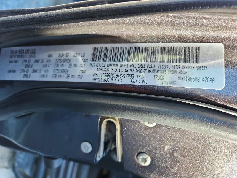 56839956 :رقم المزاد ، 1C6RR7GT9KS716903 vin ، 2019 Ram 1500 Classic مزاد بيع