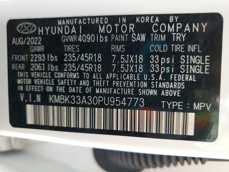 58973196 :رقم المزاد ، KM8K33A30PU954773 vin ، 2023 Hyundai Kona مزاد بيع