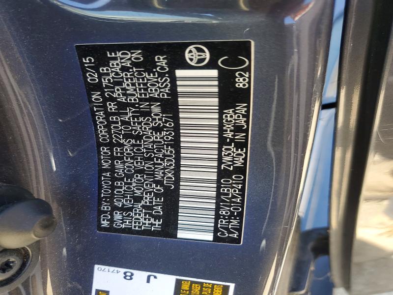 Продажа на аукционе авто 2015 Toyota Prius, vin: JTDKN3DU5F1931671, номер лота: 56309286