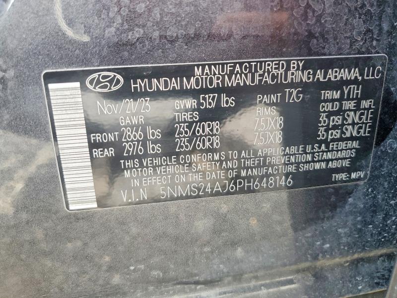 55694576 :رقم المزاد ، 5NMS24AJ6PH648146 vin ، 2023 Hyundai Santa Fe مزاد بيع