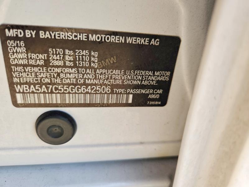 57303636 :رقم المزاد ، WBA5A7C55GG642506 vin ، 2016 Bmw 528 مزاد بيع