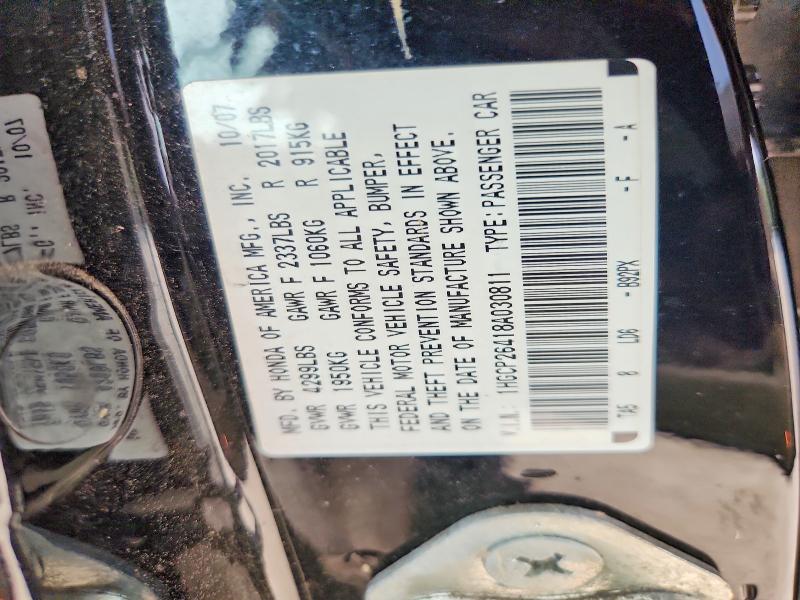 Aukcja sprzedaży 2008 Honda Accord, vin: 1HGCP26418A030811, numer aukcji: 56675356