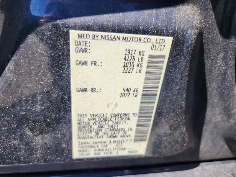 Aukcja sprzedaży 2017 Nissan Altima, vin: 1N4AL3APXHC180077, numer aukcji: 58727216
