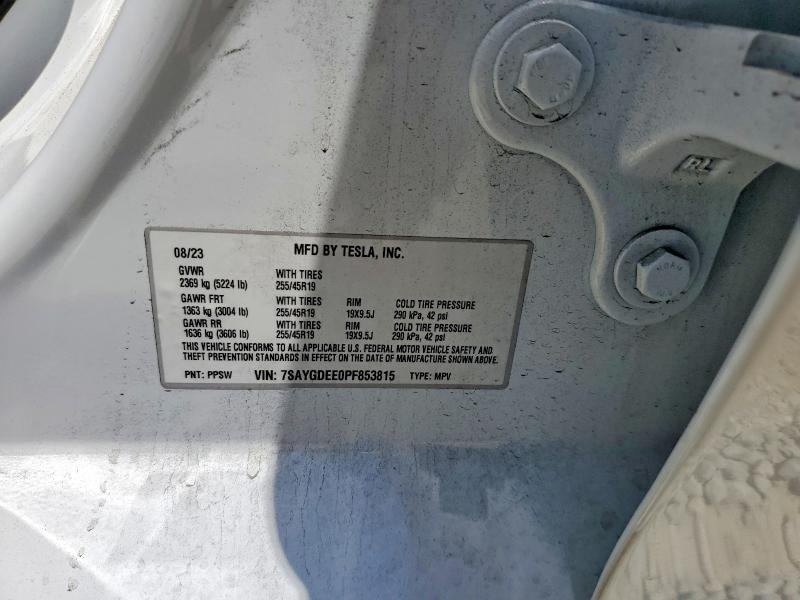 Продажа на аукционе авто 2023 Tesla Model Y, vin: 7SAYGDEE0PF853815, номер лота: 55801536