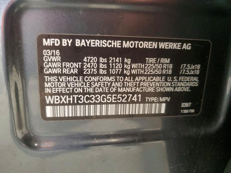 Продаж на аукціоні авто 2016 Bmw X1, vin: WBXHT3C33G5E52741, номер лоту: 59268846