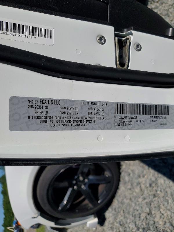 Продажа на аукционе авто 2019 Dodge Charger, vin: 2C3CDXHG1KH608138, номер лота: 54390046