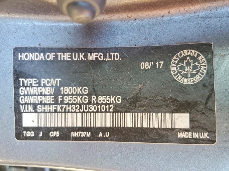 Aukcja sprzedaży 2018 Honda Civic, vin: SHHFK7H32JU301012, numer aukcji: 55598826
