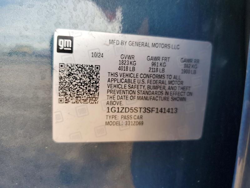 57538966 :رقم المزاد ، 1G1ZD5ST3SF141413 vin ، 2025 Chevrolet Malibu مزاد بيع