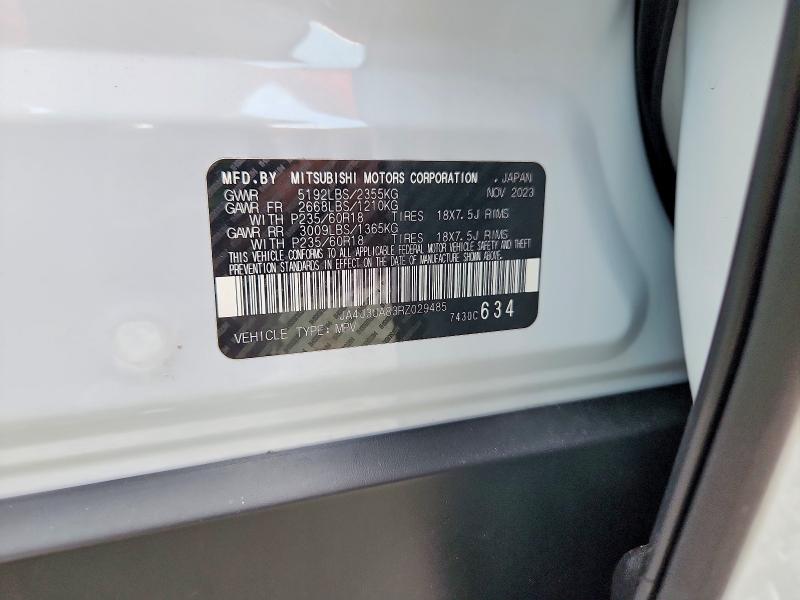 57030496 :رقم المزاد ، JA4J3UA83RZ029485 vin ، 2024 Mitsubishi Outlander مزاد بيع