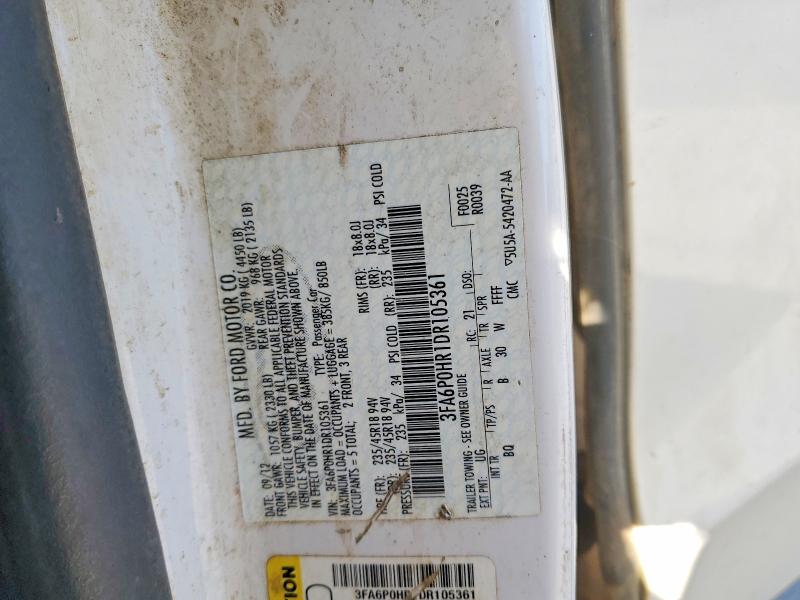 2013 Ford Fusion მანქანა იყიდება აუქციონზე, vin: 3FA6P0HR1DR105361, აუქციონის ნომერი: 58600606