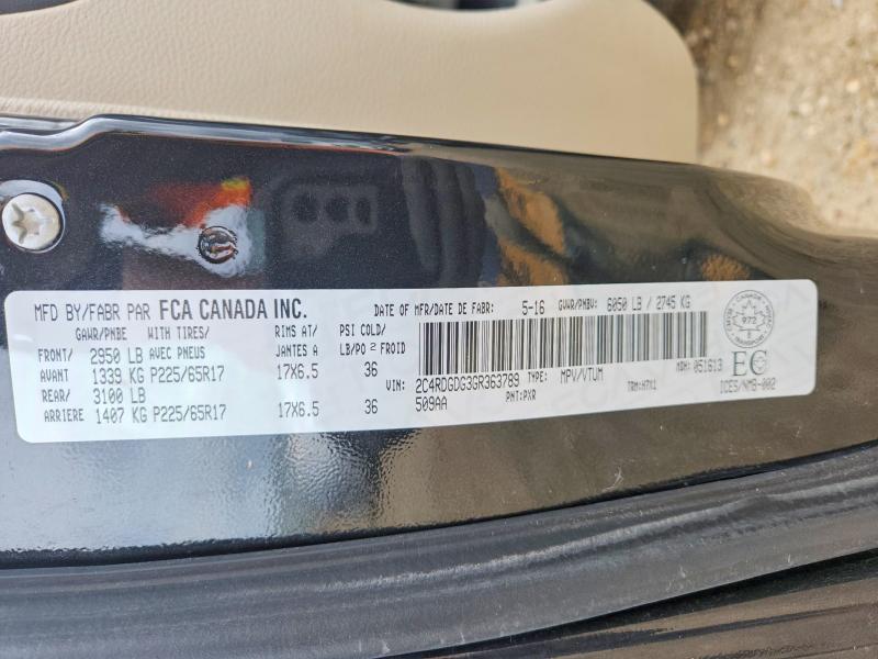2016 Dodge Grand Caravan მანქანა იყიდება აუქციონზე, vin: 2C4RDGDG3GR363789, აუქციონის ნომერი: 57063906