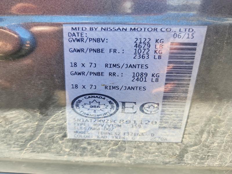 Продажа на аукционе авто 2015 Nissan Rogue, vin: 5N1AT2MV2FC891120, номер лота: 56392196