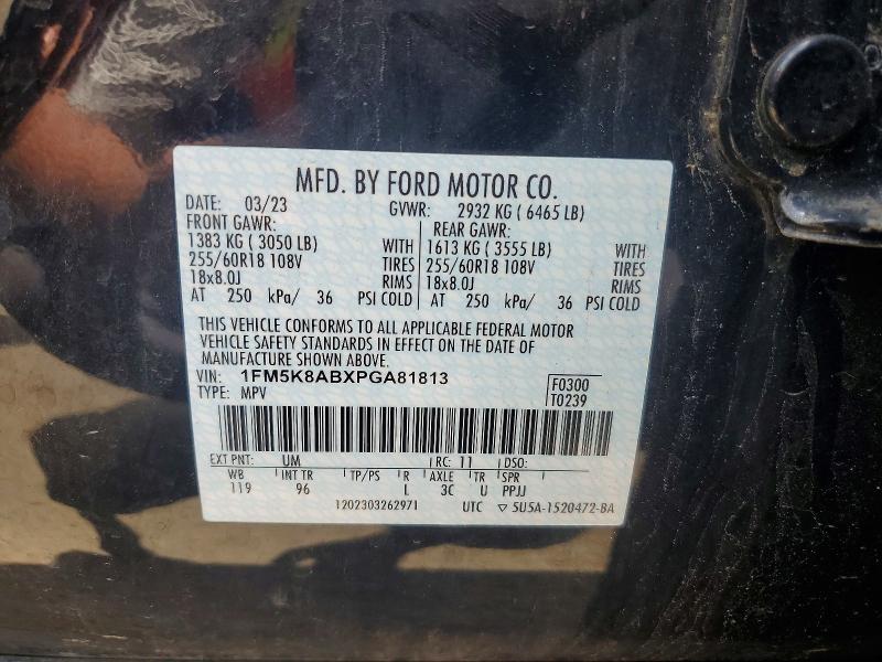 Aukcja sprzedaży 2023 Ford Explorer, vin: 1FM5K8ABXPGA81813, numer aukcji: 56498516