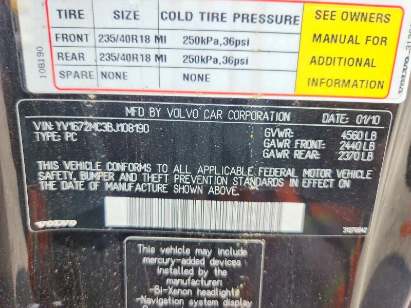 Aukcja sprzedaży 2011 Volvo C70, vin: YV1672MC3BJ108190, numer aukcji: 58016686
