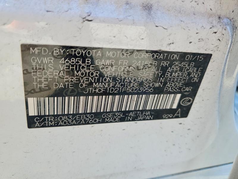 Продажа на аукционе авто 2015 Lexus Is, vin: JTHCF1D21F5023956, номер лота: 57768336