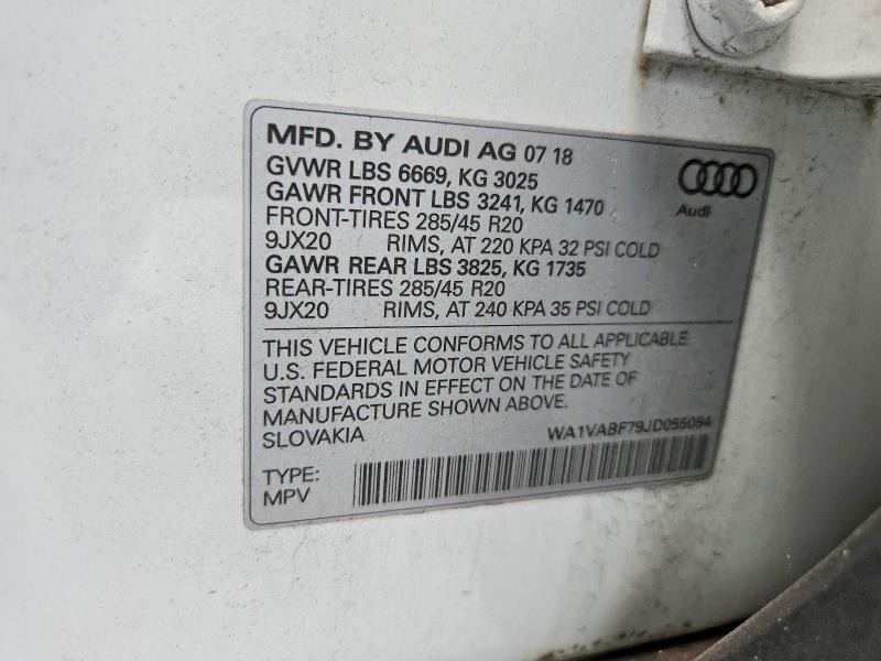 Продажа на аукционе авто 2018 Audi Q7, vin: WA1VABF79JD055084, номер лота: 57847996