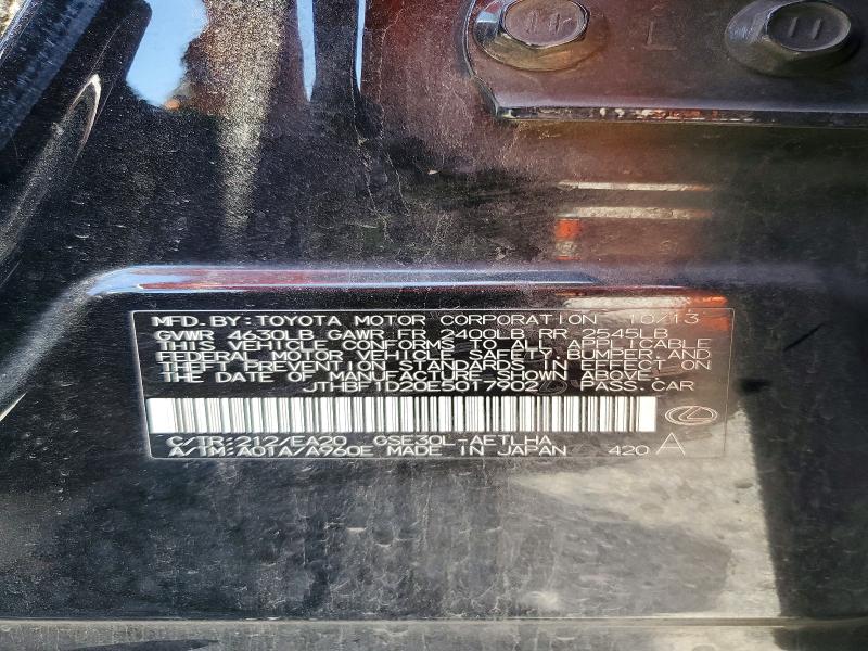 57882756 :رقم المزاد ، JTHBF1D20E5017902 vin ، 2014 Lexus Is مزاد بيع