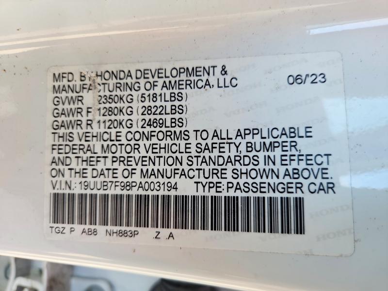 Продаж на аукціоні авто 2023 Acura Tlx, vin: 19UUB7F98PA003194, номер лоту: 57372496