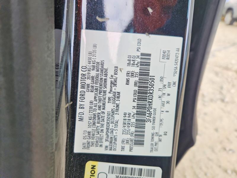 Aukcja sprzedaży 2013 Ford Fusion, vin: 3FA6P0HRXDR350501, numer aukcji: 57119786