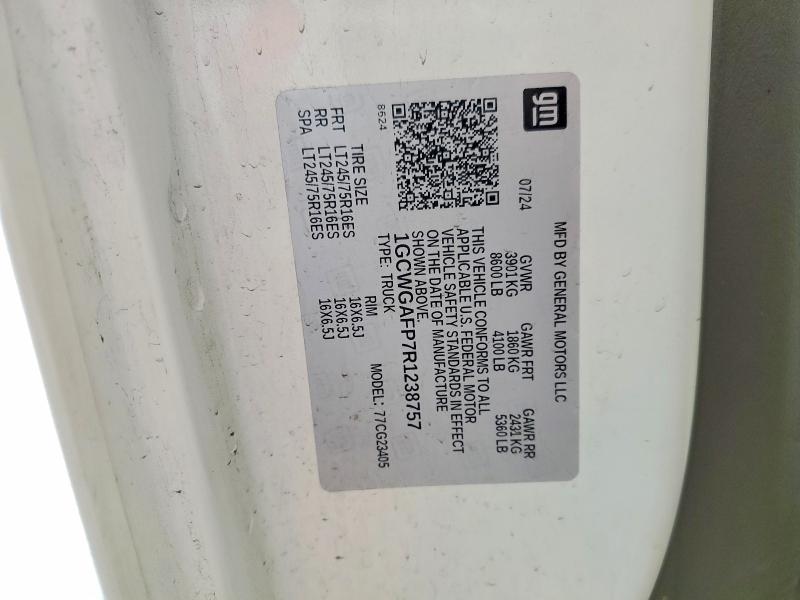 Продаж на аукціоні авто 2024 Chevrolet Express 2500, vin: 1GCWGAFP7R1238757, номер лоту: 54596376