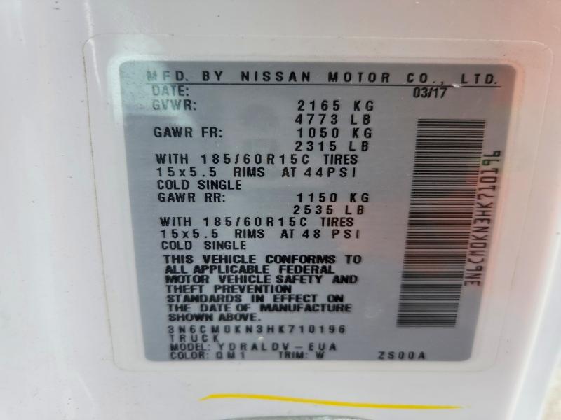 Продаж на аукціоні авто 2017 Nissan Nv200, vin: 3N6CM0KN3HK710196, номер лоту: 58947486