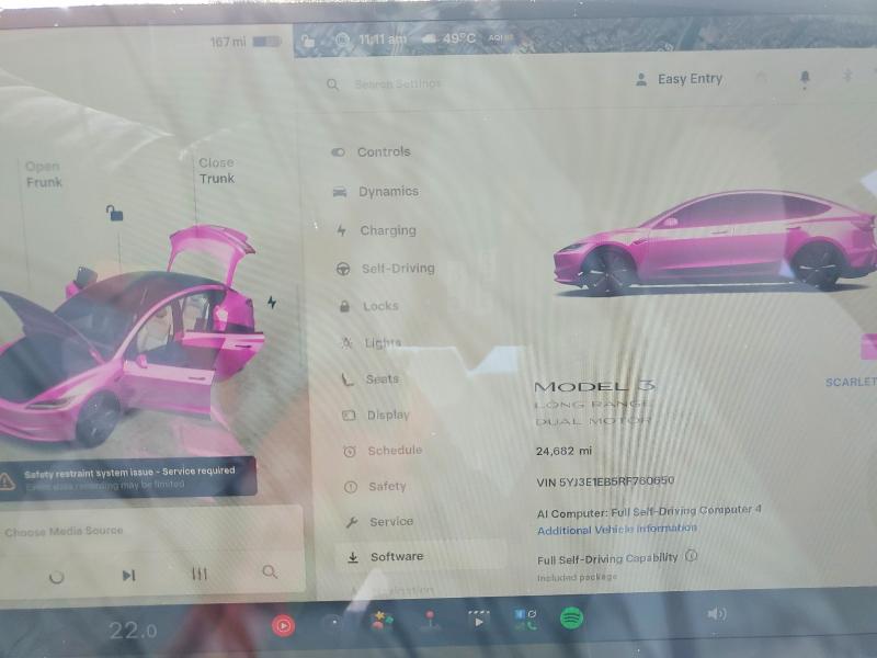 Aukcja sprzedaży 2024 Tesla Model 3, vin: 5YJ3E1EB5RF760650, numer aukcji: 55618516