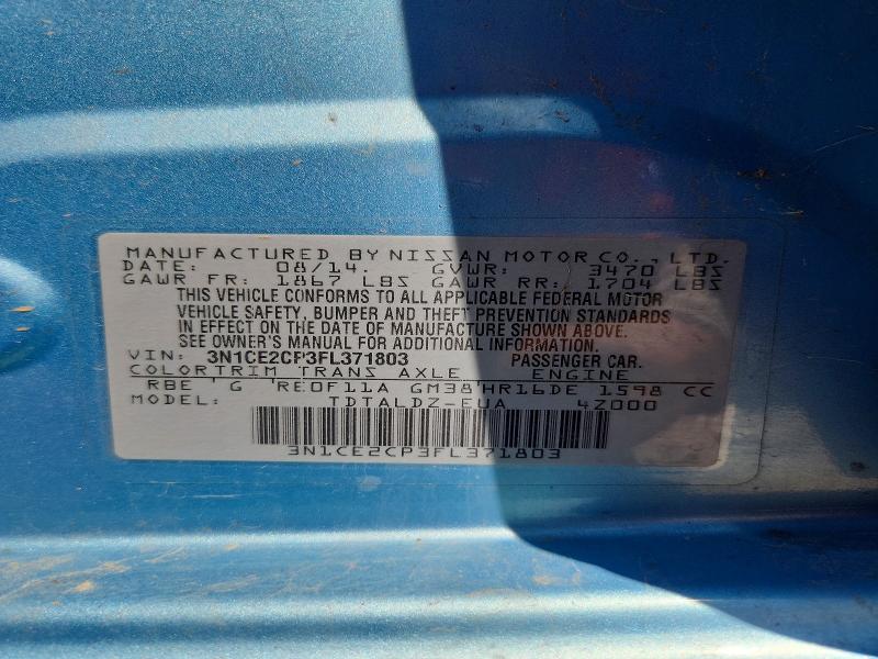 Продажа на аукционе авто 2015 Nissan Versa Note, vin: 3N1CE2CP3FL371803, номер лота: 55812866