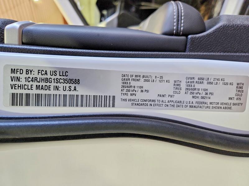 2025 Jeep Grand Cherokee მანქანა იყიდება აუქციონზე, vin: 1C4RJHBG1SC350588, აუქციონის ნომერი: 55890616