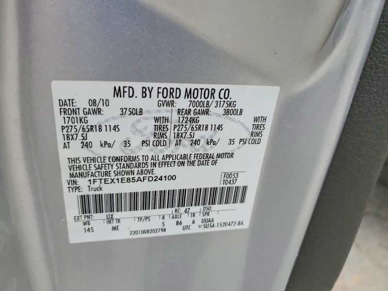 2010 Ford F150 მანქანა იყიდება აუქციონზე, vin: 1FTEX1E85AFD24100, აუქციონის ნომერი: 57929106