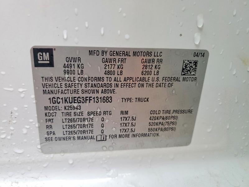 Продажа на аукционе авто 2015 Chevrolet Silverado, vin: 1GC1KUEG3FF131683, номер лота: 52989156