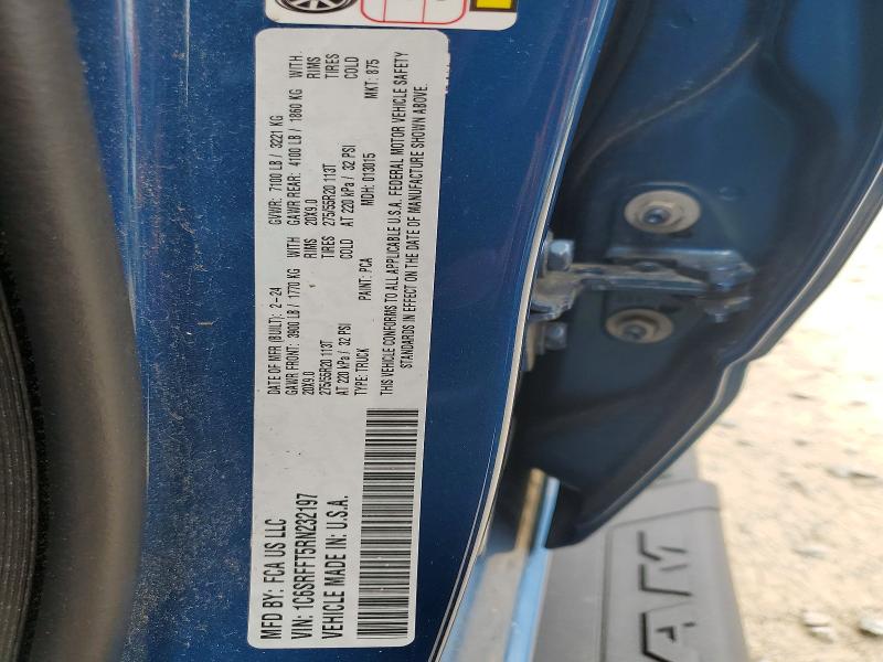 Aukcja sprzedaży 2024 Ram 1500, vin: 1C6SRFFT5RN232197, numer aukcji: 57192466