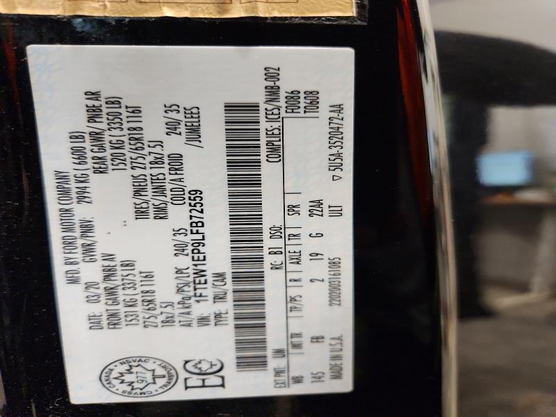 Auction sale of the 2020 Ford F150, vin: 1FTEW1EP9LFB72559, lot number: 58908436