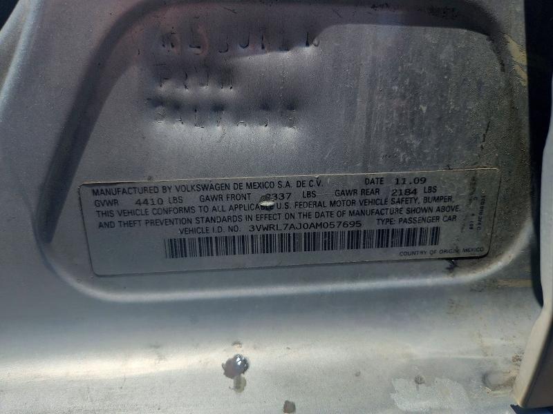 56364536 :رقم المزاد ، 3VWRL7AJ0AM057695 vin ، 2010 Volkswagen Jetta مزاد بيع