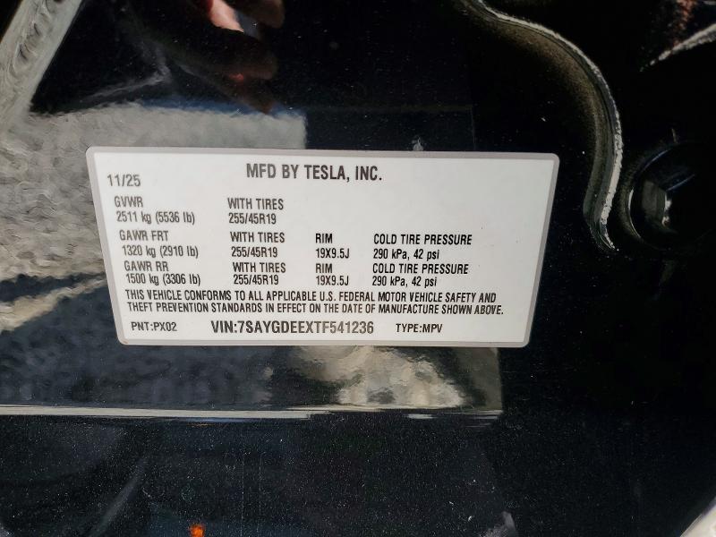 58603806 :رقم المزاد ، 7SAYGDEEXTF541236 vin ، 2026 Tesla Model Y مزاد بيع