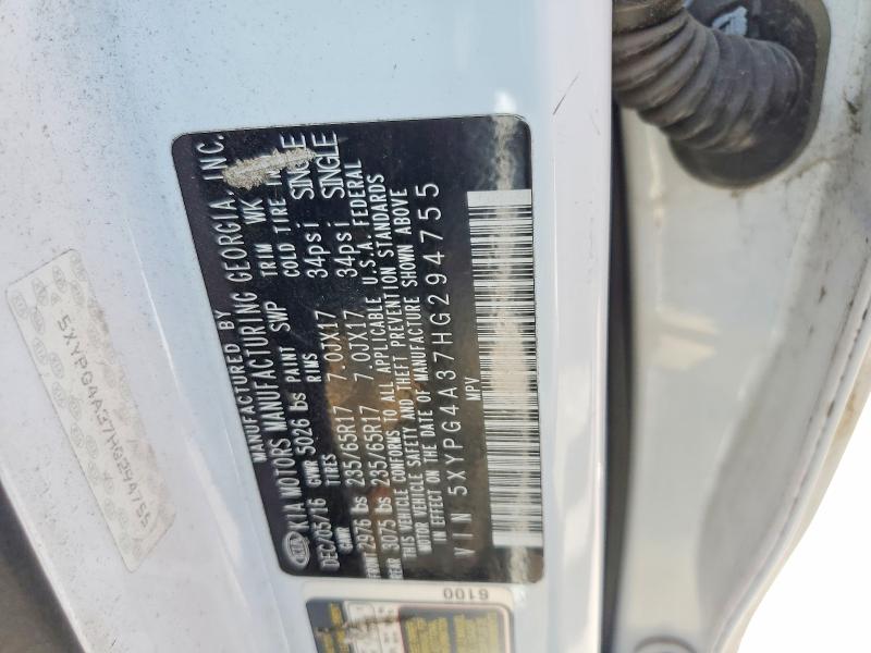 Aukcja sprzedaży 2017 Kia Sorento, vin: 5XYPG4A37HG294755, numer aukcji: 55057206