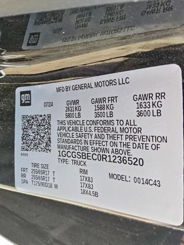 56299696 :رقم المزاد ، 1GCGSBEC0R1236520 vin ، 2024 Chevrolet Colorado مزاد بيع