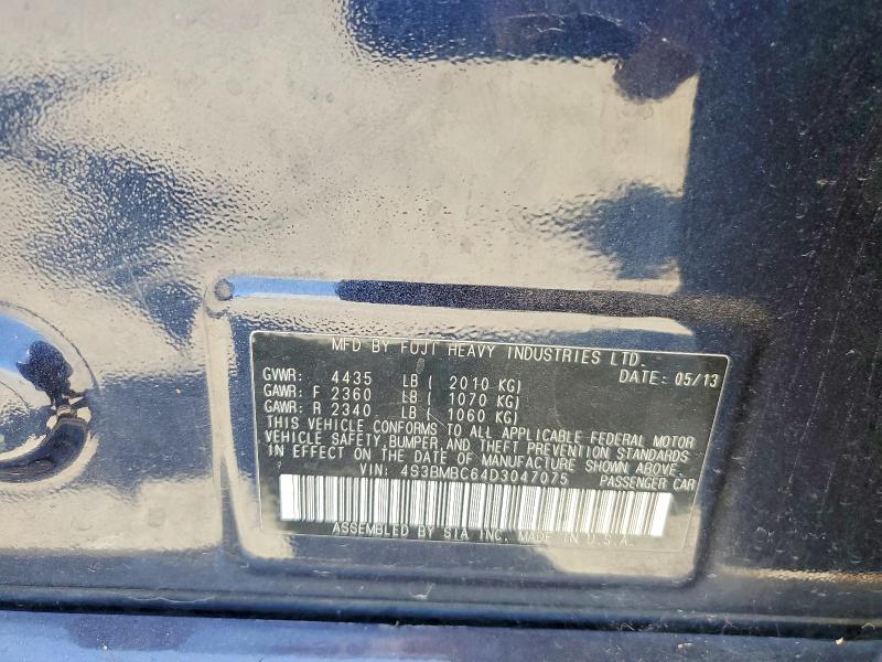 2013 Subaru Legacy 2 მანქანა იყიდება აუქციონზე, vin: 4S3BMBC64D3047075, აუქციონის ნომერი: 85462165