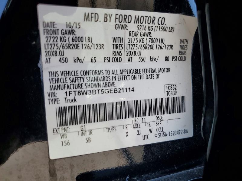 Aukcja sprzedaży 2016 Ford F350, vin: 1FT8W3BT5GEB21114, numer aukcji: 57945766